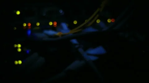 Operating network equipment in the server room. Processing the data stream Stock Footage 69033995