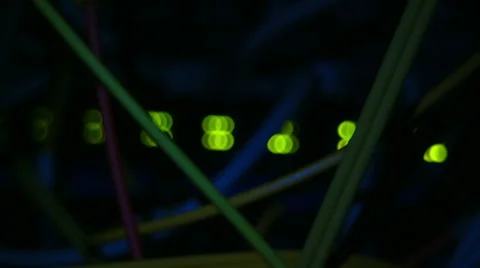 Operating network equipment in the server room. Processing the data stream Stock Footage 69035354