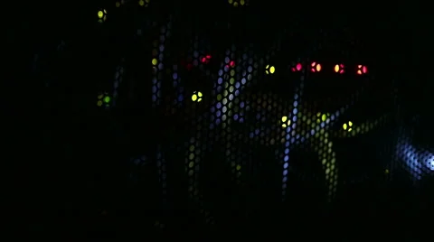 Operating network equipment in the server room. Processing the data stream Stock Footage 69037334