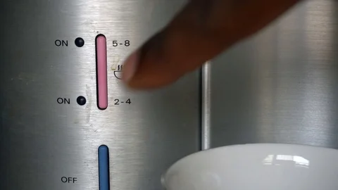 Operating an old coffee machine Stock Footage 100165666