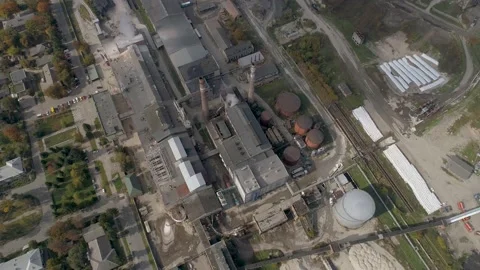 Operating old sugar factory. Sugar beet processing season. Stock Footage 142170368