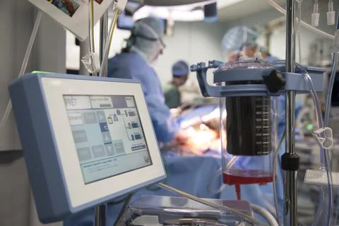 Operating room device used in cardiac surgery Stock Photos
