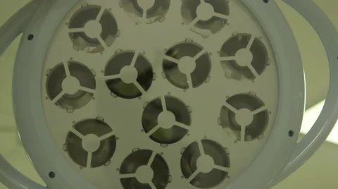 Operating room lamp go on and off Stock Footage 40380452