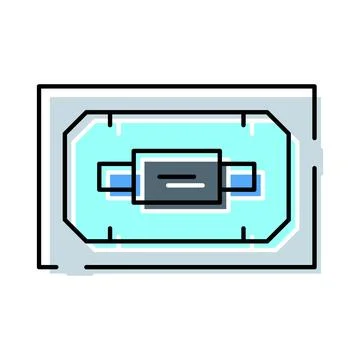 Operating room table with surgical drape icon Stock Illustration