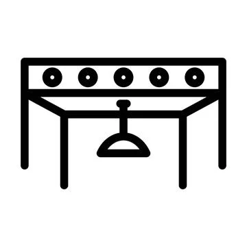 Operating room table with surgical lamp icon Stock Illustration