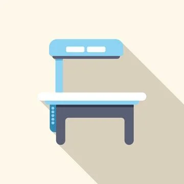 Operating room table with surgical lights for surgery illustration Stock Illustration