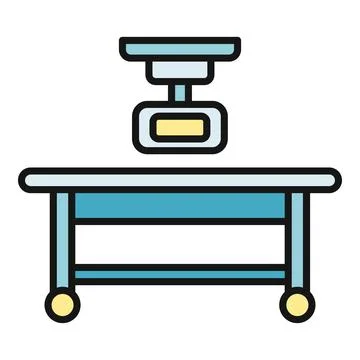 Operating room table with x ray machine medical icon Stock Illustration