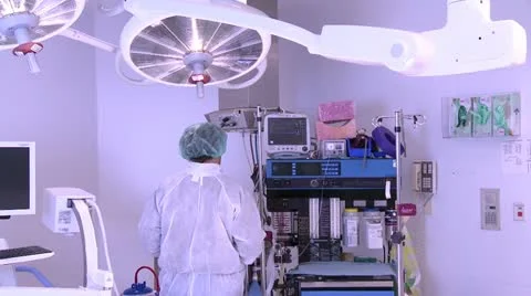 Operating room with technician. Stock Footage 10903471