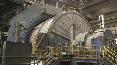 Operating SAG Mill Inside El Teniente Copper Processing Plant Stock Footage 339378258