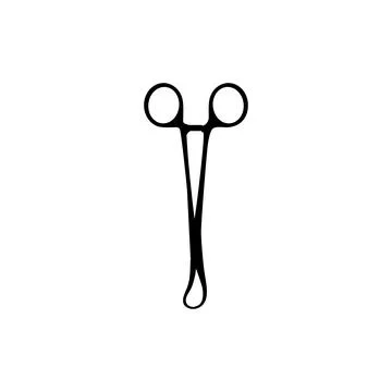 Operating Scissor Silhouette Isolated, Flat Style Stock Illustration