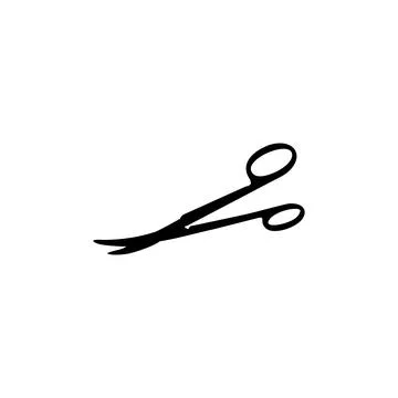 Operating Scissor Silhouette Isolated, Flat Style Stock Illustration