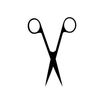 Operating Scissor Silhouette Isolated, Flat Style Stock Illustration