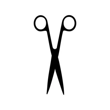 Operating Scissor Silhouette Isolated, Flat Style Stock Illustration