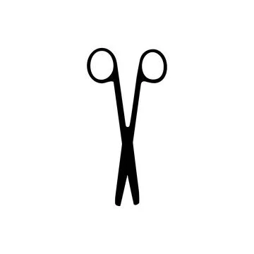 Operating Scissor Silhouette Isolated, Flat Style Stock Illustration