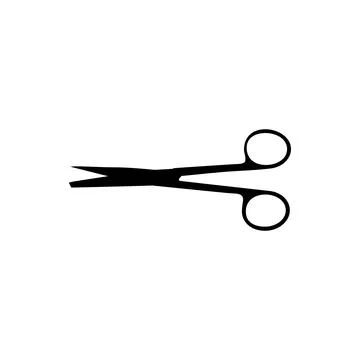 Operating Scissor Silhouette Isolated, Flat Style Stock Illustration