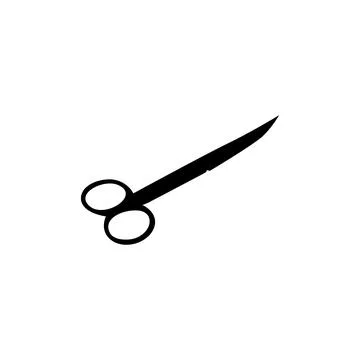 Operating Scissor Silhouette Isolated, Flat Style Stock Illustration