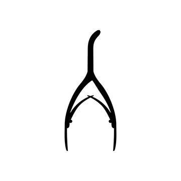 Operating Scissor Silhouette Isolated, Flat Style Stock Illustration