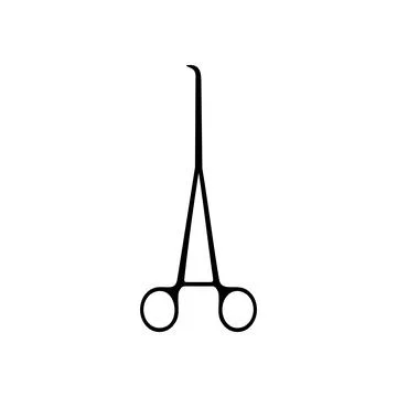 Operating Scissor Silhouette Isolated, Flat Style Stock Illustration