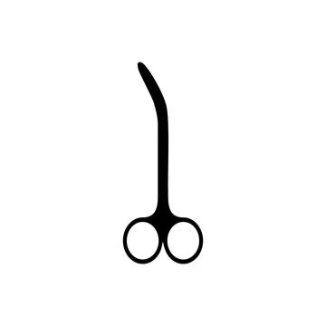 Operating Scissor Silhouette Isolated, Flat Style Stock Illustration