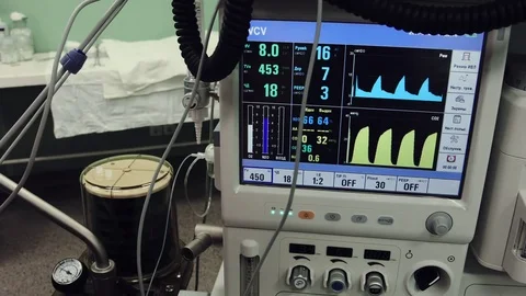 Operating. Surgery. Vital statistics. Stock Footage 77385074