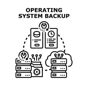 Operating system backup and data migration concept イラスト素材