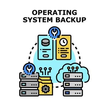 Operating system backup and data migration concept Stock Illustration