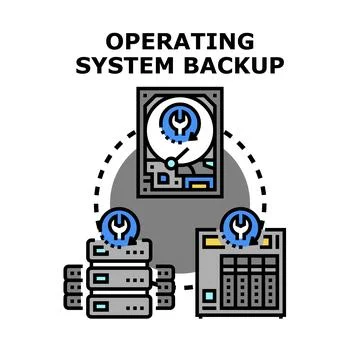 Operating system backup concept for data recovery Stock Illustration