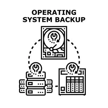 Operating system backup concept for data recovery Stock Illustration