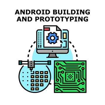 Operating system building, mobile app prototyping, and hardware manufacturing 库存插图