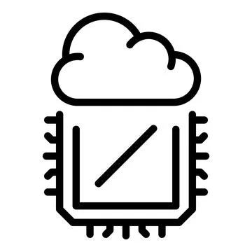 Operating system cloud processor icon, outline style Stock Illustration
