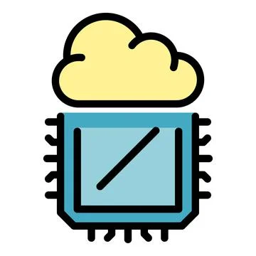 Operating system cloud processor icon color outline vector Stock Illustration