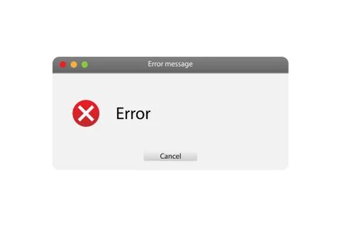 Operating system error warning. Interface on a white background. Flat Vector  库存插图