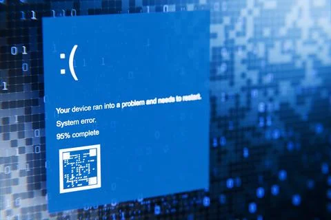 Operating system failure concept on digital background. Hacking the system... Stock Illustration