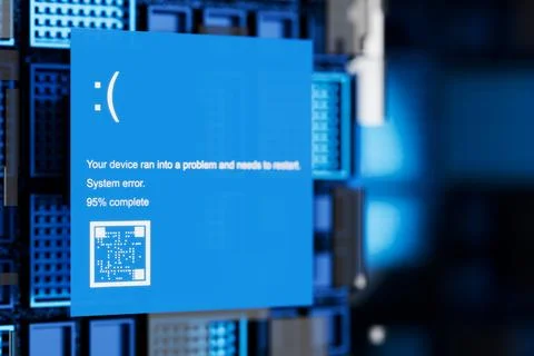 Operating system failure concept on digital background. Hacking the system... Stock Illustration