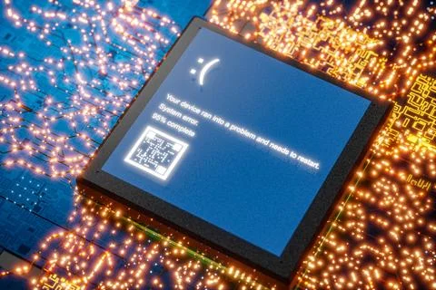 Operating system failure concept. Strike crowd. Error in the program. Hacki.. Stock-Illustration