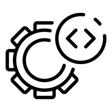 Operating system gear program icon, outline style イラスト素材