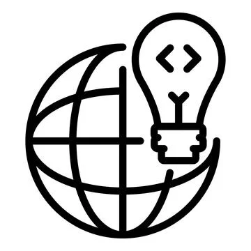 Operating system global idea icon, outline style Illustrazione stock
