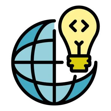 Operating system global idea icon color outline vector Stock Illustration