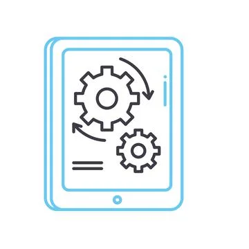 Operating system installation line icon, outline symbol, vector illustration Stock Illustration