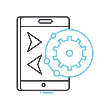 Operating system line icon, outline symbol, vector illustration, concept sign Stock Illustration