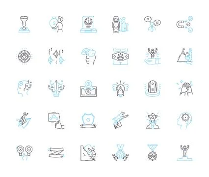 Operating system linear icons set. Windows, Linux, Macintosh, Unix, Android, iOS Stock Illustration