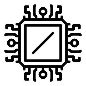 Operating system modern processor icon, outline style Stock Illustration