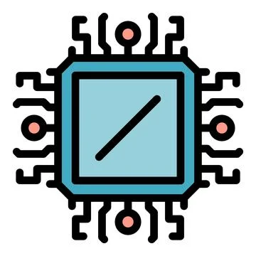Operating system modern processor icon color outline vector Illustrazione stock