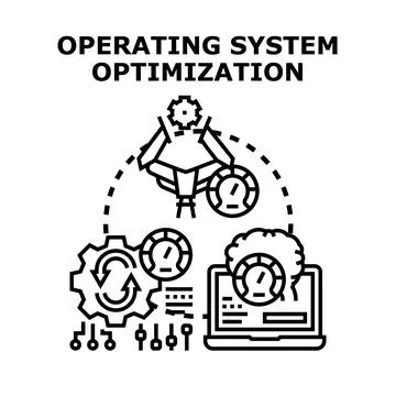 Operating system optimization concept vector illustration Stock Illustration