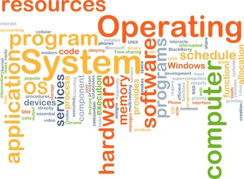 Operating system OS background concept Stock Illustration