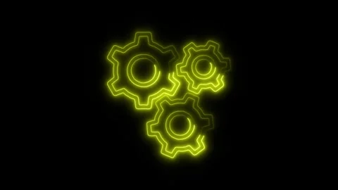 Operating System Outline Icon in HD Video Neon Animation  Technology and So Stock-Footage 304375076