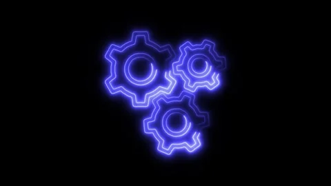 Operating System Outline Icon in HD Video Neon Animation  Technology and So 库存影片 304375079