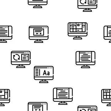 Operating System Pc Vector Seamless Pattern 스톡 일러스트