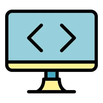 Operating system programming icon color outline vector Stockillustratie
