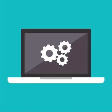 Operating system , Setting on laptop. Stock Illustration